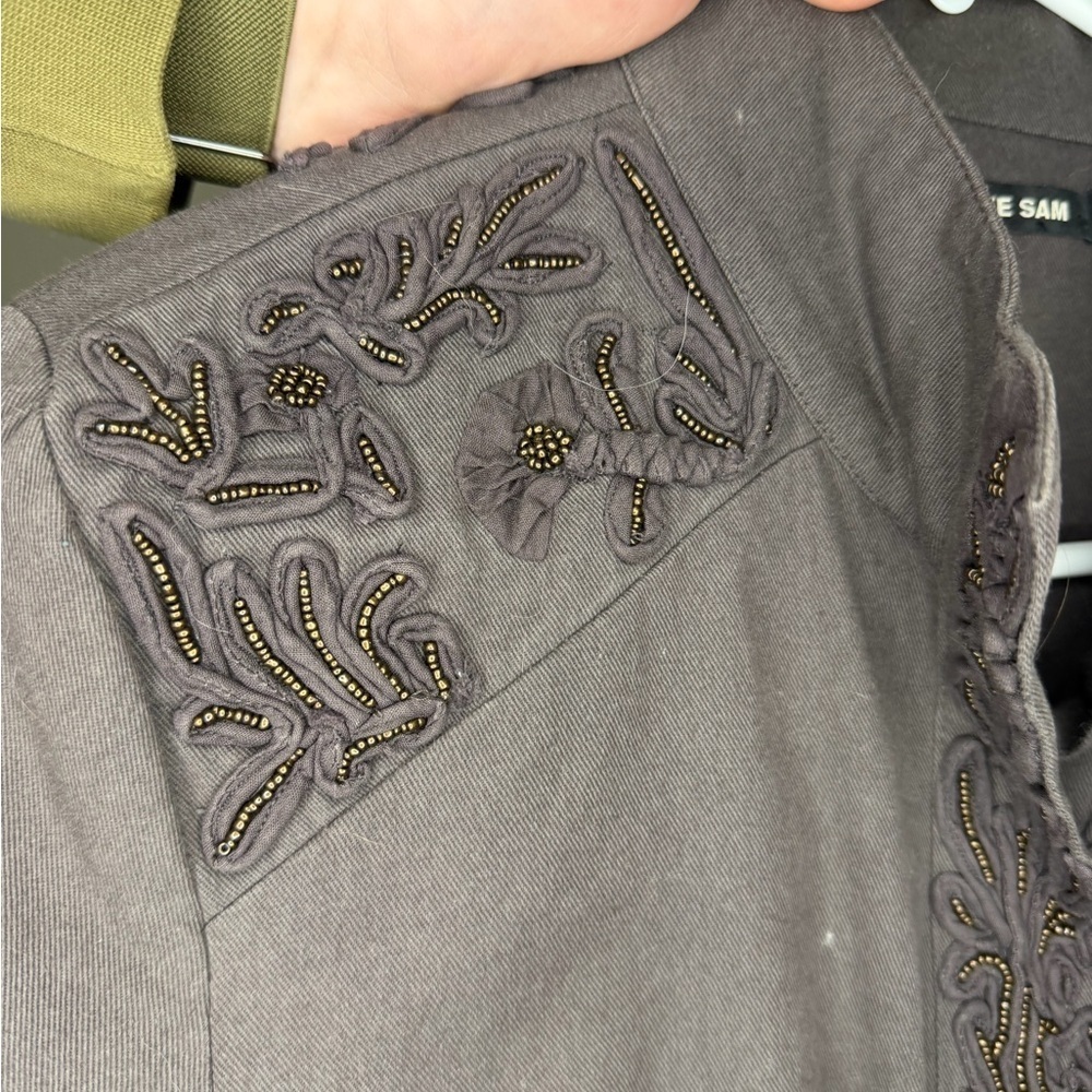 Love Sam Charcoal Embroidered Utility Jacket - Picture 5 of 6